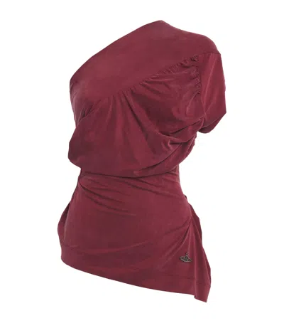 Vivienne Westwood Andalouse Asymmetric Draped Top In Burgundy