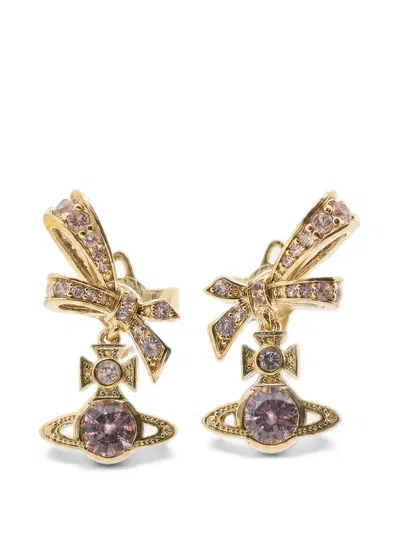 Vivienne Westwood Angelique Crystal-embellished Earrings In Gold