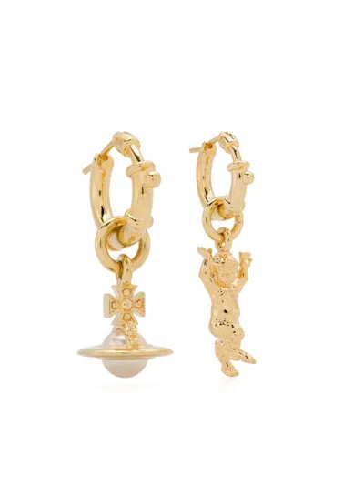 Vivienne Westwood Anglo Pearl Ohrringe In Yellow
