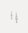 Vivienne Westwood Anglo Pearl Earrings Silver Swarovski Pearls Women In Silver