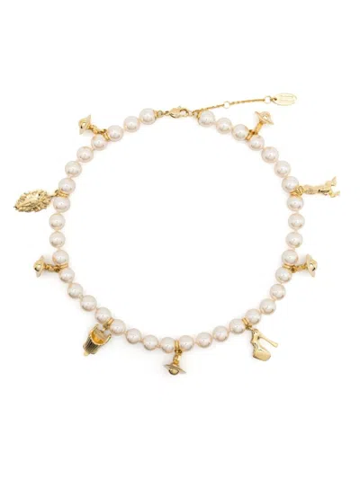 Vivienne Westwood Anglo Pearl Necklace In Gold