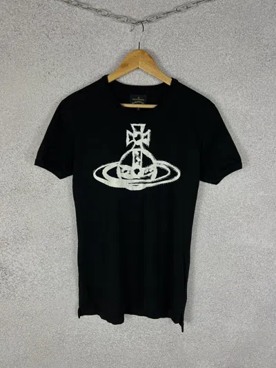 Pre-owned Vivienne Westwood Anglomania Big Logo T-shirt Brushstroke In Black