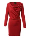 Vivienne Westwood Anglomania Draped Long Sleeve Dress In Red Viscose In Red