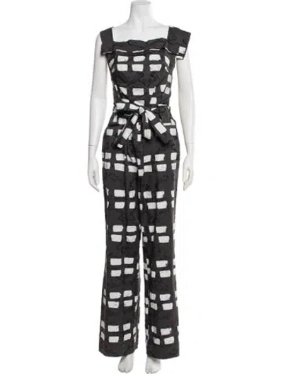 Pre-owned Vivienne Westwood Anglomania Graphic Print Square Neckline Jumpsuit In Gray