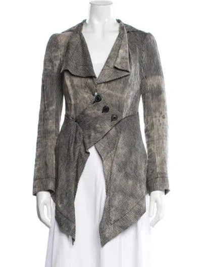 Pre-owned Vivienne Westwood Anglomania Linen Striped Jacket In Black