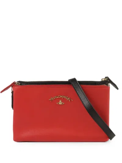 Pre-owned Vivienne Westwood Anglomania Orb Crossbody Bag In Red