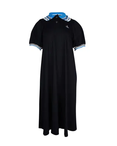 Vivienne Westwood Anglomania Polo Shirt Dress In Navy Cotton In Blue