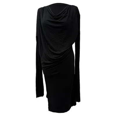 Vivienne Westwood Anglomania Ruched Midi Dress In Black Viscose
