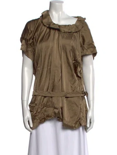 Pre-owned Vivienne Westwood Anglomania Scoop Neck Short Sleeve Blouse In Brown
