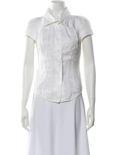 Pre-owned Vivienne Westwood Anglomania Short Sleeve Blouse In White