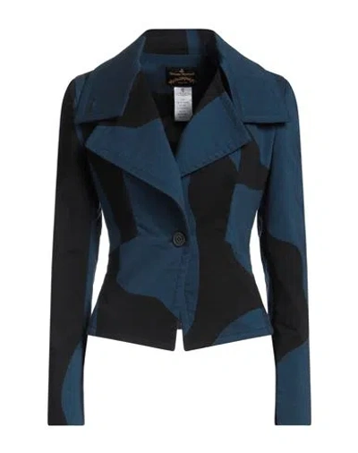 Vivienne Westwood Anglomania Woman Jacket Navy Size 4 Polyester, Cotton, Viscose, Elastane