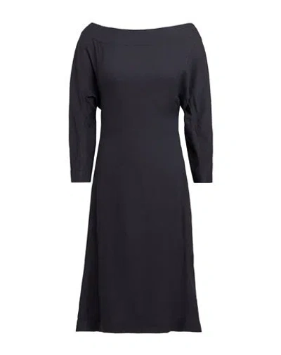 Vivienne Westwood Anglomania Woman Midi Dress Black Size 4 Viscose, Wool In Blue