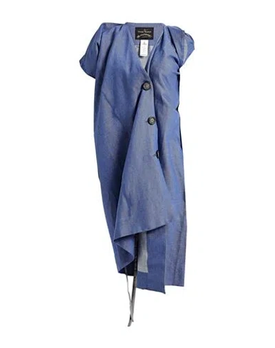 Vivienne Westwood Anglomania Woman Midi Dress Blue Size 4 Cotton, Linen, Elastane