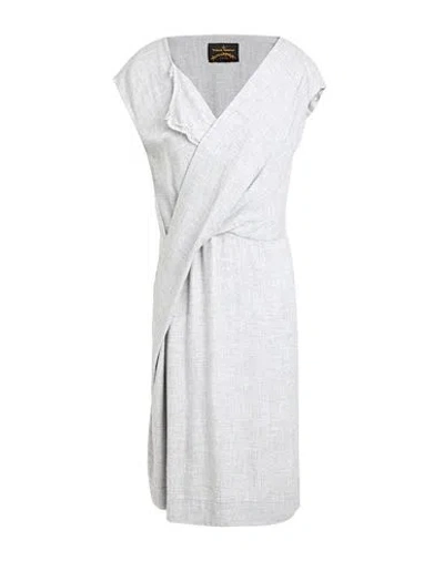 Vivienne Westwood Anglomania Woman Midi Dress Light Grey Size 4 Viscose, Wool In White