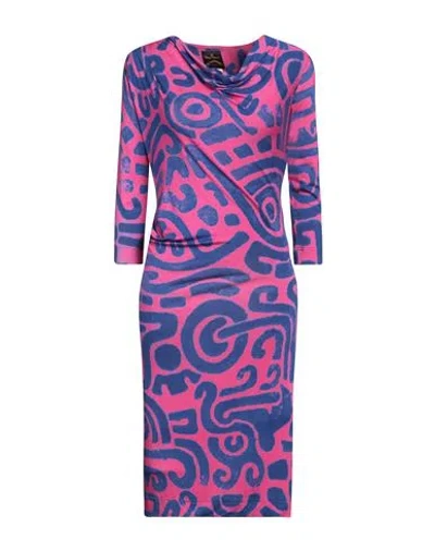 Vivienne Westwood Anglomania Woman Midi Dress Slate Blue Size S Viscose, Elastane