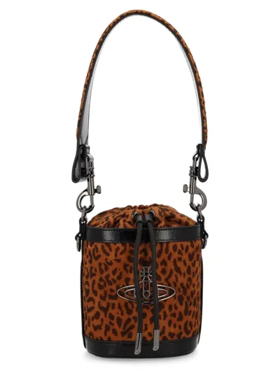 Vivienne Westwood Animalier Sheep Leather Handbag In Brown