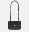 Vivienne Westwood Anita Chain Leather Shoulder Bag In Black
