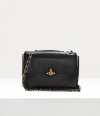 Vivienne Westwood Anita Chain Shoulder Bag Leather Black In Black