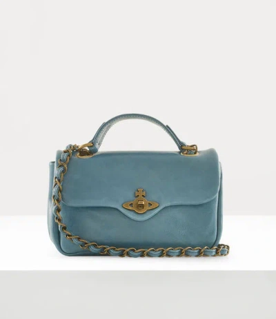 Vivienne Westwood Anita Chain Shoulder Bag Leather Blue