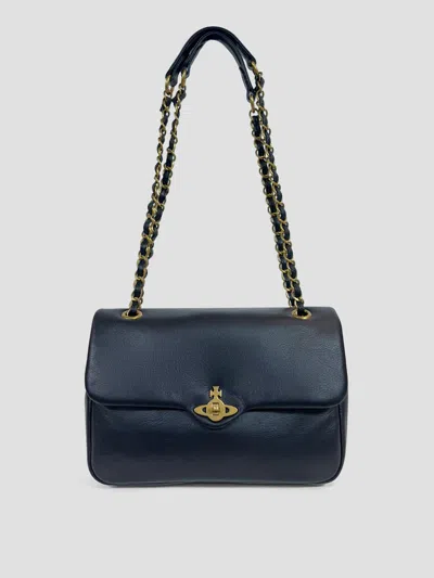 Vivienne Westwood Anita Chain Shoulder Handbag M - Luxury Edition In Blue