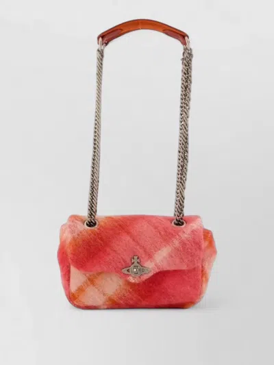 Vivienne Westwood Anita Chain Small Wool Clutch Bag In Purple