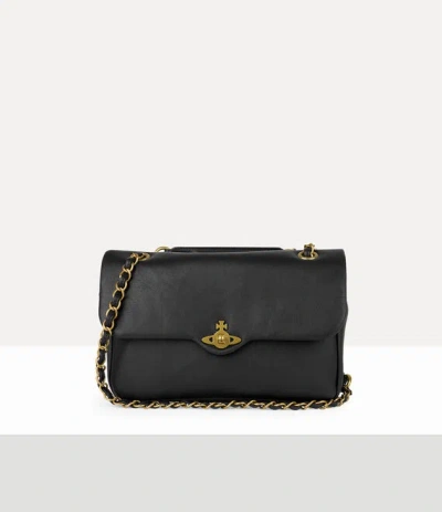Vivienne Westwood Anita Medium Chain Shoulder Bag Aniline Leather Black
