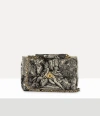 Vivienne Westwood Anita Medium Chain Shoulder Bag Venus Wool Jacquard Cream-black In Multi