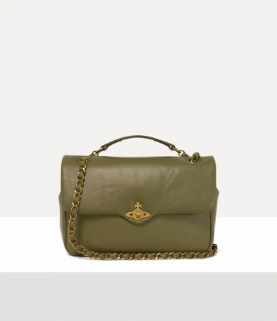 Vivienne Westwood Anita Medium Shoulder Bag Aniline Leather Khaki In Brown