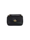 Vivienne Westwood Structured Leather Shoulder Bag With Gold-tone Accents
