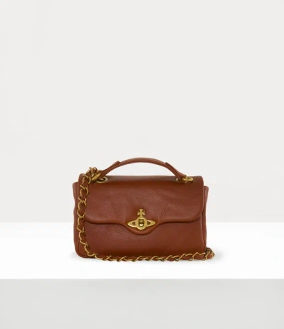 Vivienne Westwood Anita Small Shoulder Bag Aniline Leather Camel In Brown