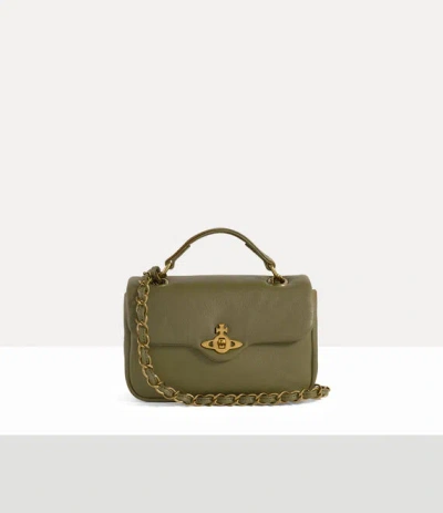 Vivienne Westwood Anita Small Shoulder Bag Aniline Leather Khaki In Brown