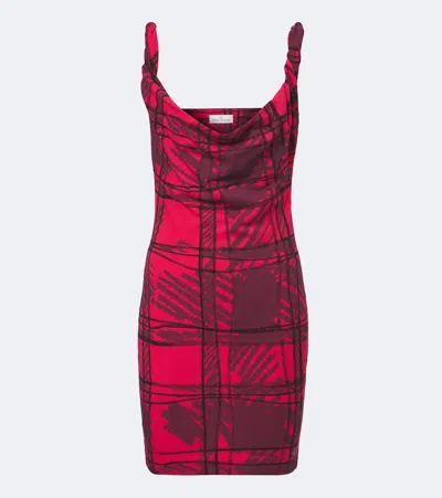 Vivienne Westwood Anna Draped Printed Cotton Minidress In Red