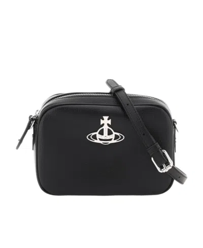 Vivienne Westwood Anna Leather Camera Bag In Black