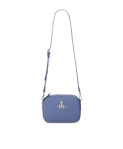 Vivienne Westwood Anna Logo Plaque Crossbody Bag In Baby Blue
