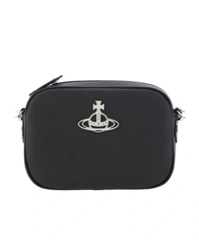 Vivienne Westwood Anna Orb Plaque Camera Bag In Black