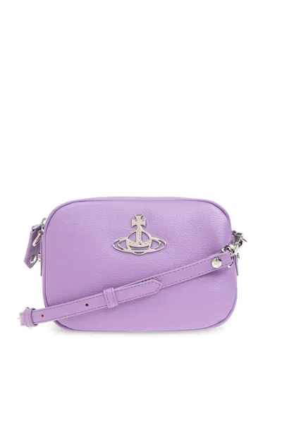 Vivienne Westwood Anna Orb-plaque Zipped Camera Bag In Purple
