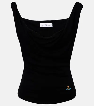Vivienne Westwood Anna Ribbed-knit Tank Top In Black