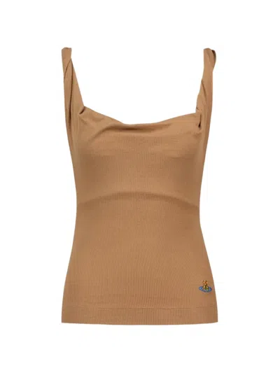 Vivienne Westwood Anna Ribbed-knit Top In Brown