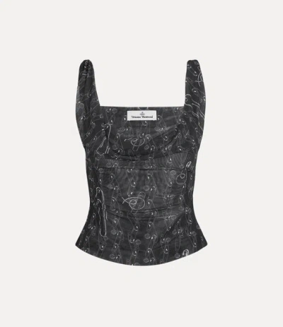Vivienne Westwood Anna Top Polyester / Elastane Safety Pin Motif Black M Women