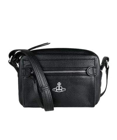 Vivienne Westwood Anna Zip Pocket Crossbody Bag In Black