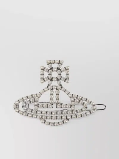 Vivienne Westwood Annalisa Pearl Hair Clip Beaded In White