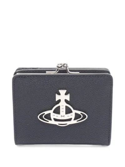Pre-owned Vivienne Westwood Annie Orb Bi-fold Wallet In Black