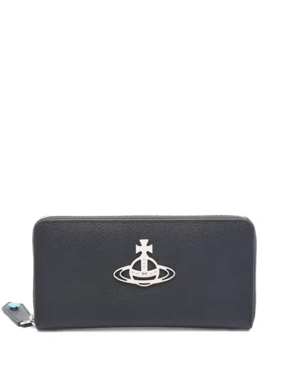 Pre-owned Vivienne Westwood Annie Zip-around Wallet In Black