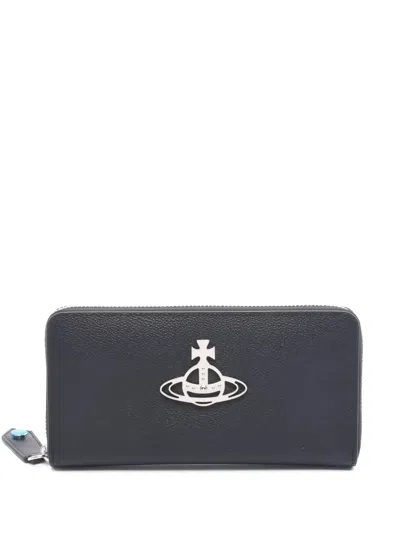 Pre-owned Vivienne Westwood Annie Zip-around Wallet In Black