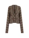 Vivienne Westwood Appetizer Check-pattern Button-up Blazer In Brown