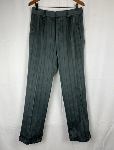 Pre-owned Vivienne Westwood Archive 90's Striped Cuffed Trousers In Green/black
