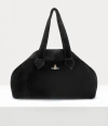 Vivienne Westwood Archive Large Yasmine Handbag Velvet Black In Black