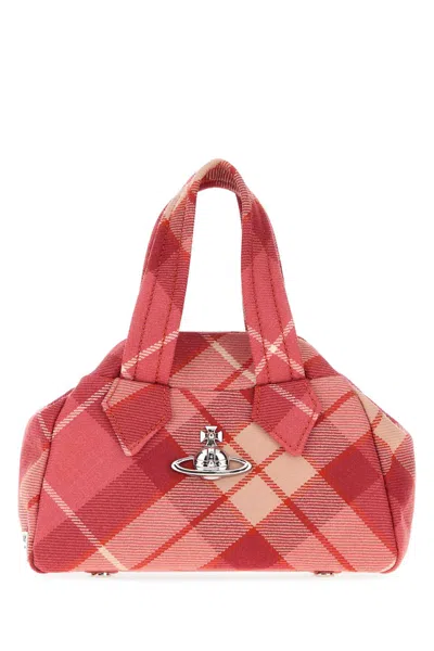 Vivienne Westwood Archive Tartan Wool Tote Bag In Purple