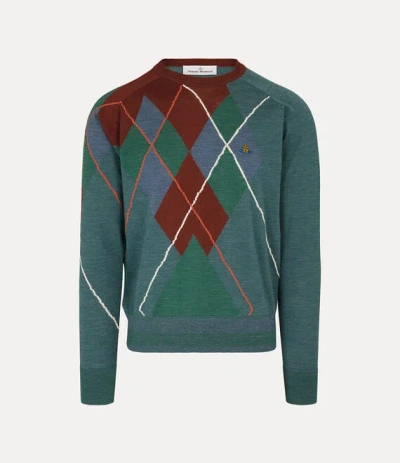 Vivienne Westwood Argyle Jumper Wool S Men In Green