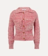 Vivienne Westwood Arianna Cardigan Cotton Alpaca Blend Red-white S Women In Pink